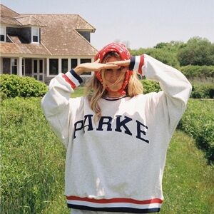 NWT Parke by Chelsea Kramer Vintage Varsity Crew